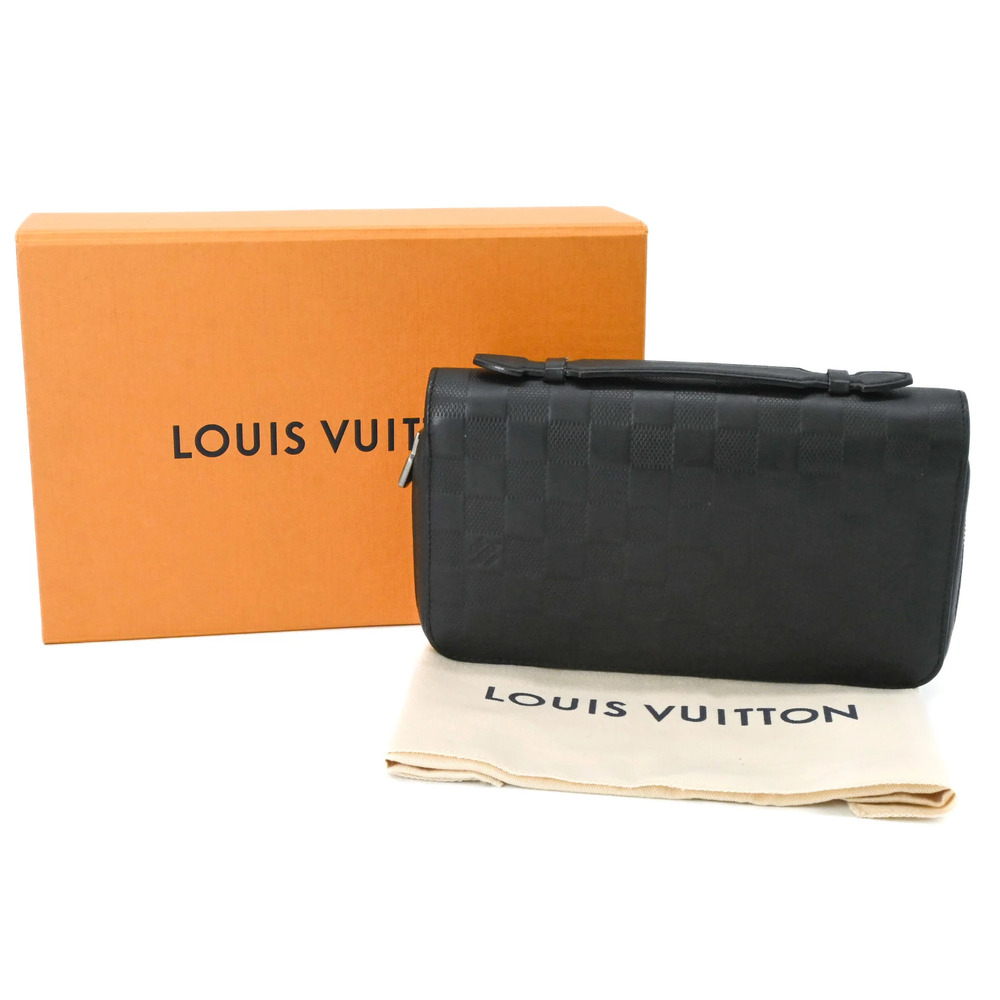 LOUIS VUITTON Damier Infini Zippy XL Round Organizer Long Wallet with Handle,...